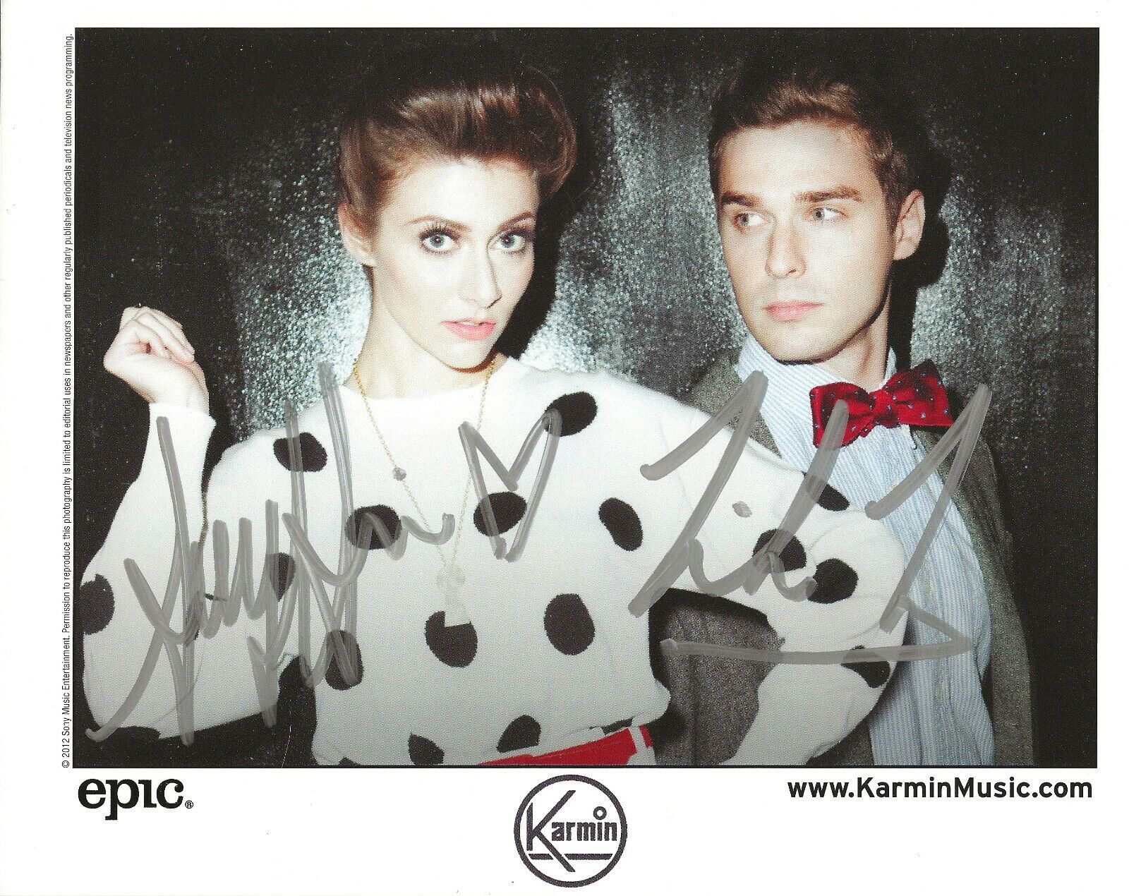 KARMIN pop duo REAL hand SIGNED promo Photo Poster painting of Amy Heidemann Autographed #1