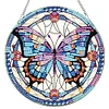 2pcs Diamond Painting 2D Flat Butterfly Pendant Decor for Home & Windows