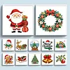 Christmas 11CT DIY Stamped Cross Stitch Kits Needlework Embroidery Kit 5.91x5.91inch Cross Stitch Art and Crafts Kits for Beginners Adults Home Decor