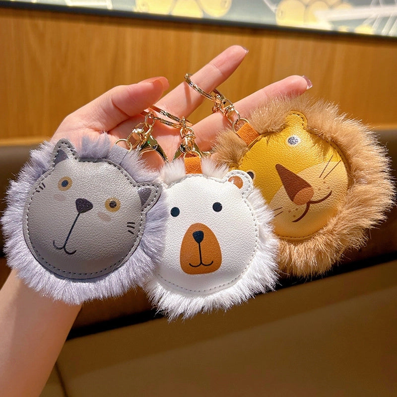 Cute Multicolor Pu Leather Women's Keychain