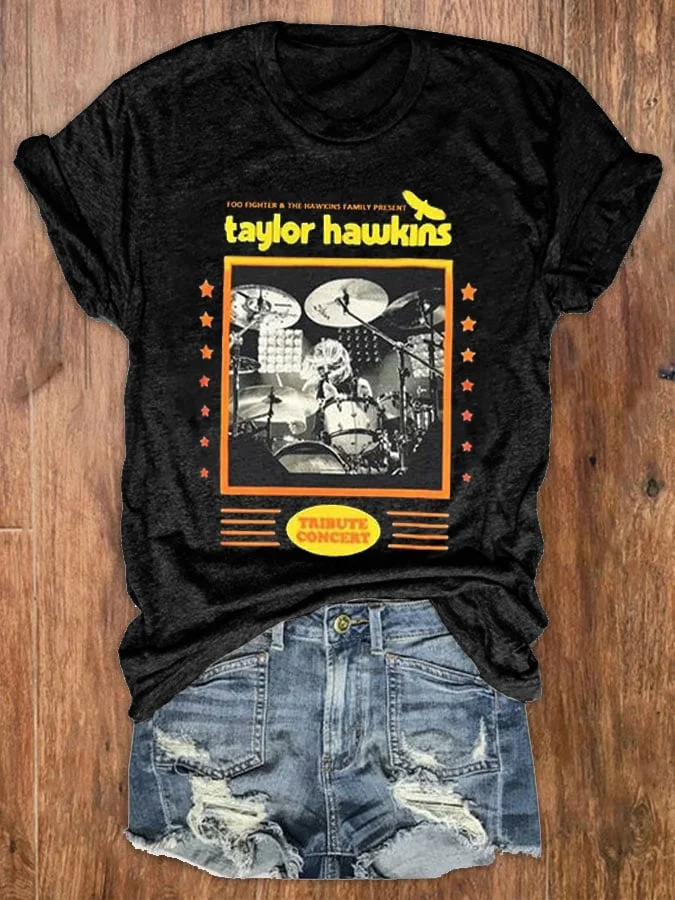 Women&#039;s Foo Fighters Tribute Concert 2022 Print Crew Neck T-Shirt