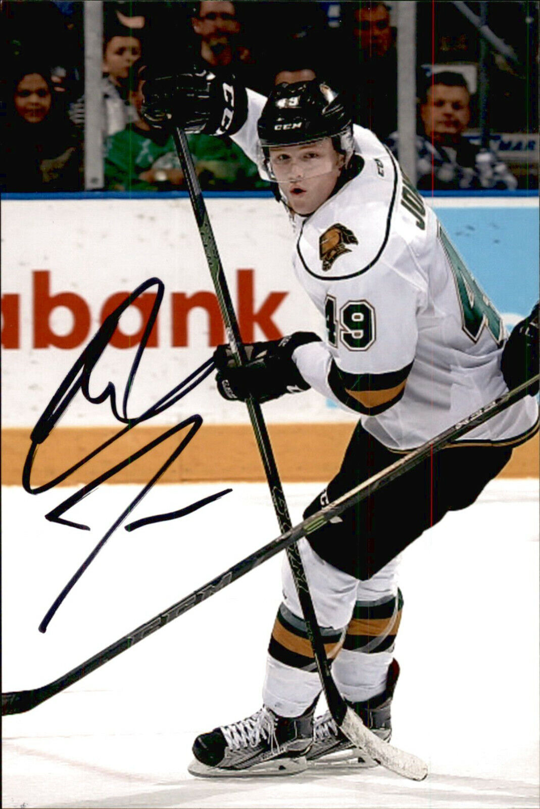 Max Jones SIGNED autographed 4x6 Photo Poster painting LONDON KNIGHTS / ANAHEIM DUCKS #5