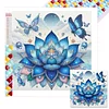 Blue Lotus 5d DIY Diamant-Kunst-Malkits f&uuml;r Wanddekoration im Homeoffice 40x40cm