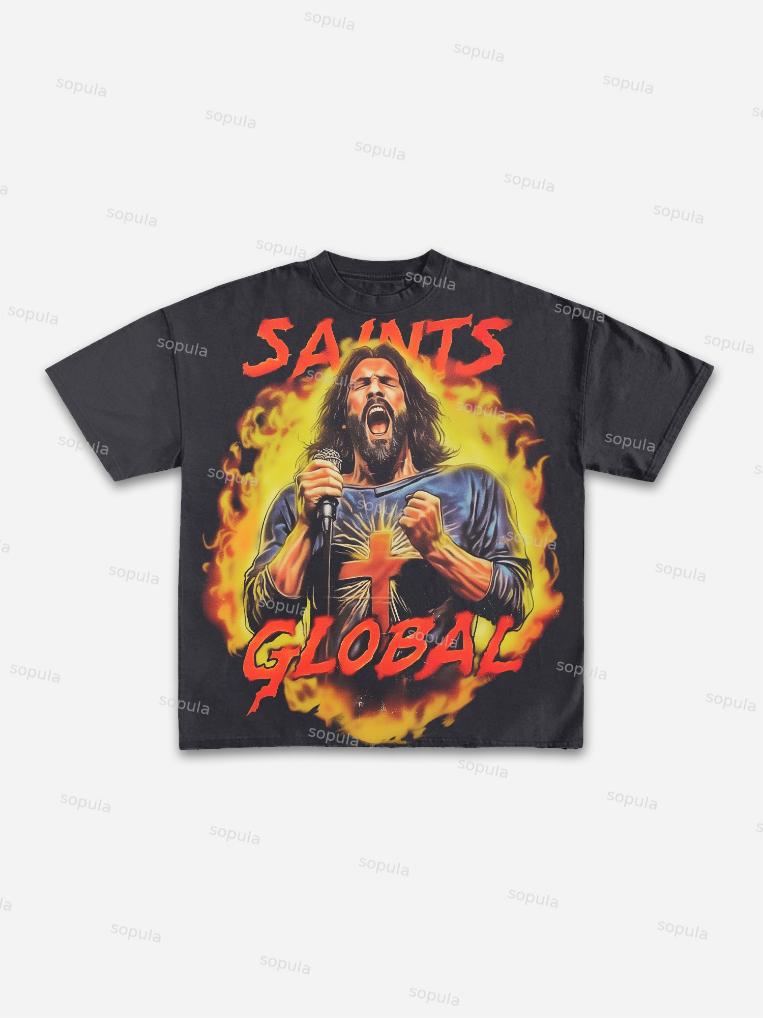 God's Instructions Tattoo Gothic Nun Graphic Cotton T-shirt - Sopula｜Premium Graphic Tees & Graphic Clothing