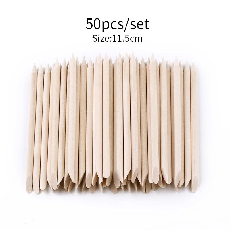 10/20/50/100pcs Wooden Cuticle Pusher Nail Rhinestone Remover Double Head Portable Nail Art Cuticle Remover  Nail Tools-Nail Inspo