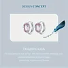 925 Sterling Silver Luxury Style Pink Gemstone Zircon Stud Earrings 
