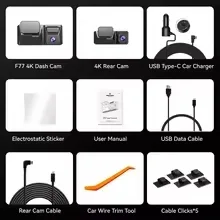 DDPAI Dash Cam N5 Podw&oacute;jna przednia i tylna kamera 4K Ultra HD Dash Cam NightVIS ADAS GPS Dash Cam N5 Automatyczne nagrywanie