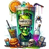 Halloween Wine Glass-11CT Stamped Cross Stitch 50*50cm/19.69*19.69in tapestrymarket