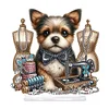 Ornement de bureau en diamant de chien de tailleur - per&ccedil;age &agrave; un seul c&ocirc;t&eacute;