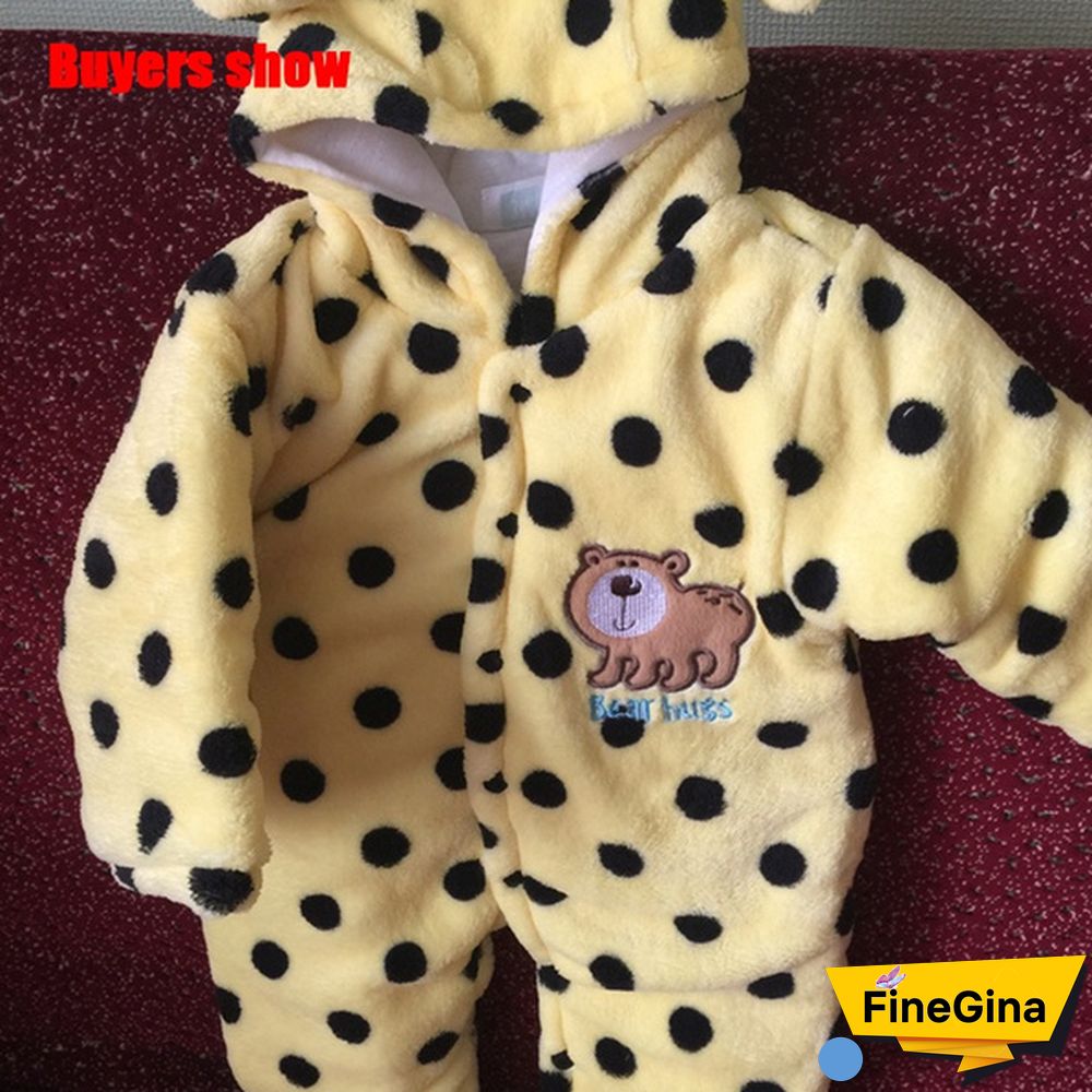 Newborn Baby Romper Coral Fleece Winter Rompers Cartoon Infant Clothes Snowsuit Babies Jumpsuits