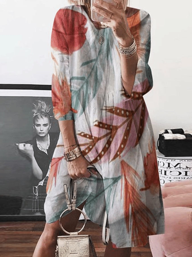 Women's Vintage Botanical Floral Leisure Dress