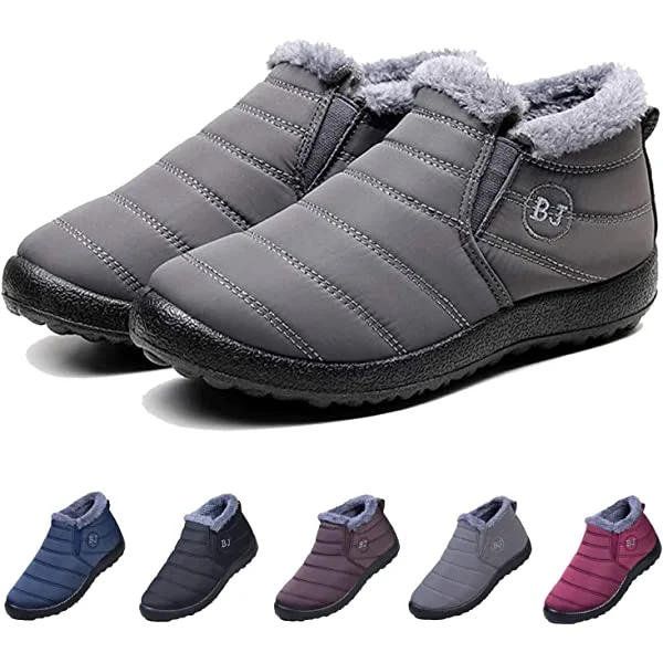 Boojoy Winter Boots Winter Snow Boots Compatible Men And Women Fur Lining  Waterproof Slip On Outdoor Warm Ankle Boots Sl