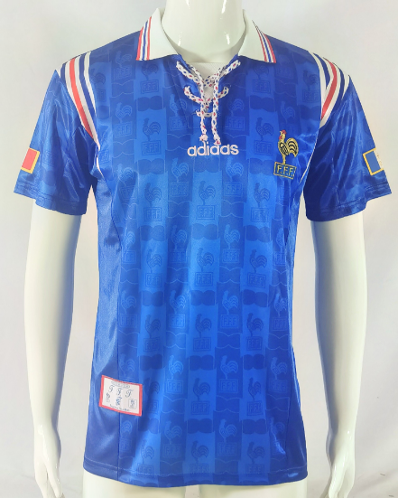 Retro 1996 France Home Football T-Shirt Thai Quality