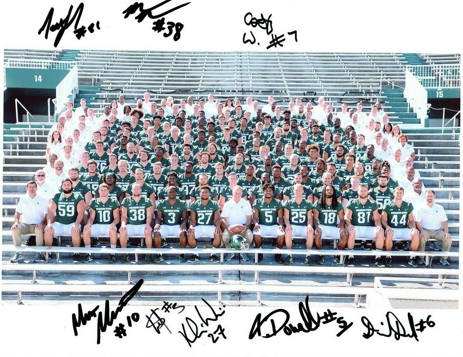 2018 Michigan State Spartans team signed autographed 8.5x11 Photo Poster painting LJ Scott White