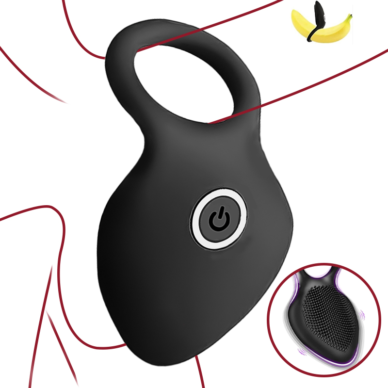 Penis Ring Vibrator Clitoral Testicle Stimulator With 10 Intense Vibrations - Rose Toy