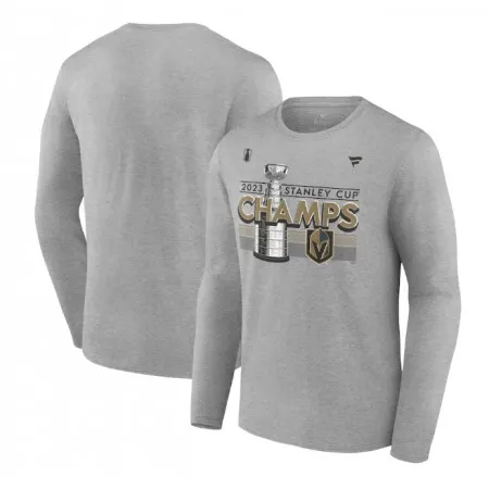Men's Vegas Golden Knights Heather Gray 2023 Stanley Cup Champions Locker Room Long Sleeve T-Shirt
