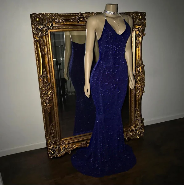 Stretch Gold Sequined Maxi Dress Full Sleeve V Neck Mermaid Evening Night Long Party Prom Dress main image 1