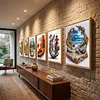 Landscape Full 11CT 3 Strands DIY Stamped Cross Stitch Kits for Beginners Adults Home Wall Decor Cross Stitch Art and Crafts Kits 40x40cm