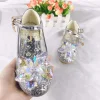 Kid Girl Princess Shoes Glass Crystal Shoes