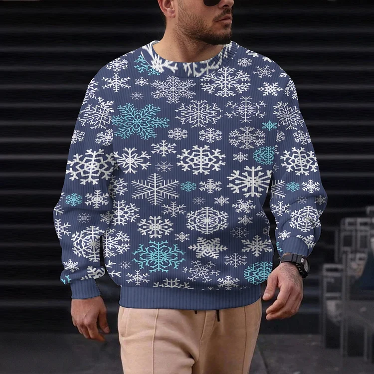 Men's Christmas Casual Printed Round-neck Sweater
