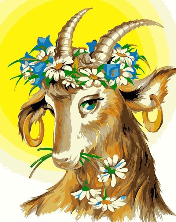 

Flowers Goat – Paint By Numbers - 40*50CM, 501 Original