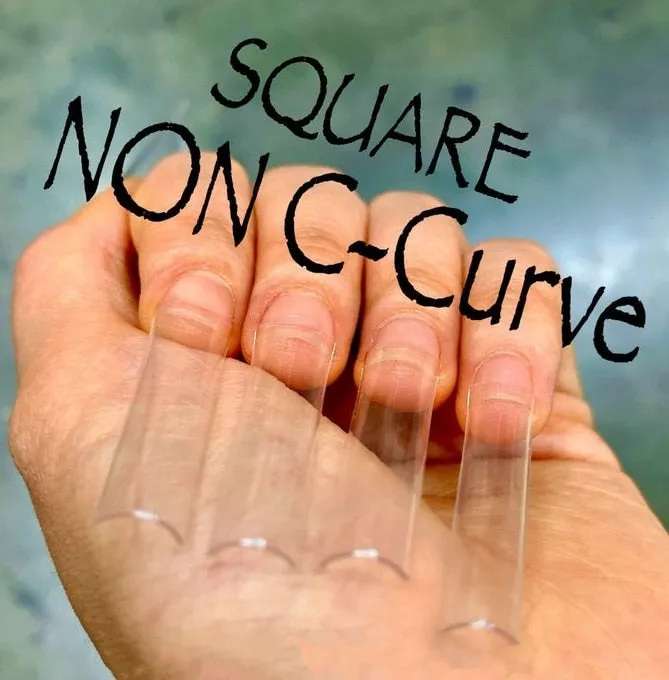 500pcs No C Curve XXL Square Straight False Nail Tips Half Cover Clear Extra Long Fake Nails-Nail Inspo