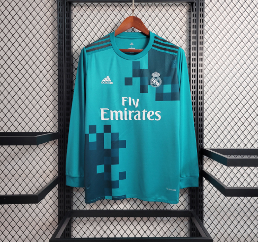 Retro 17/18 Real Madrid Third Away Long Sleeve Football Shirt Thai Quality