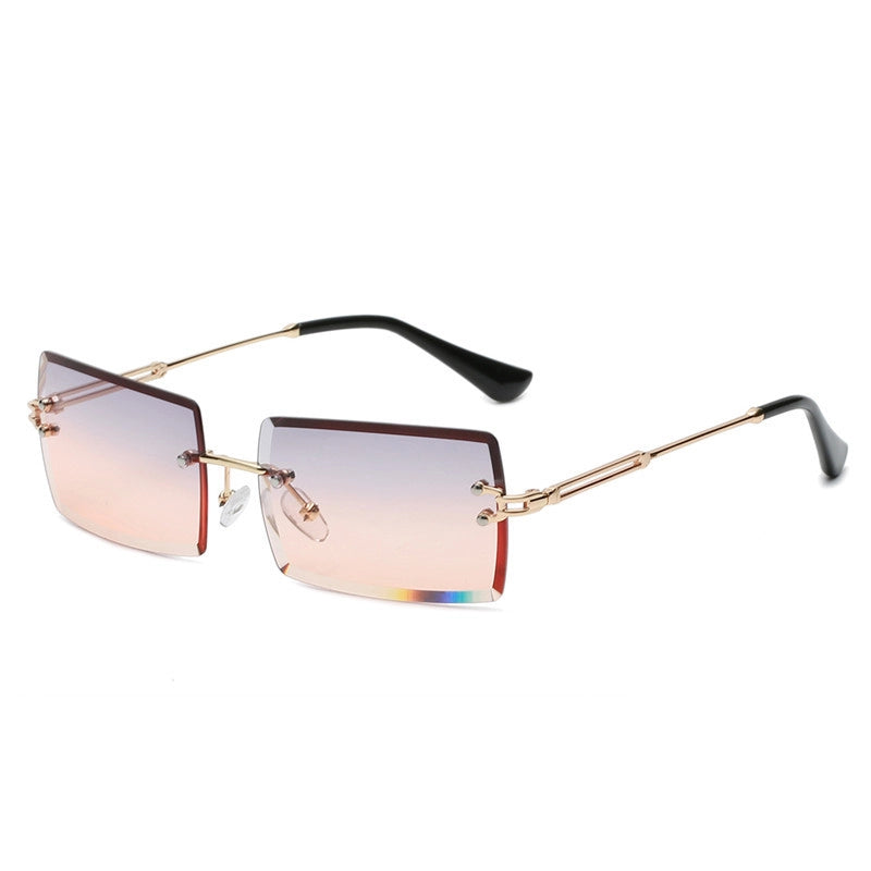 Sweet Color Block Ac Square Pearl Frameless Women’s Sunglasses