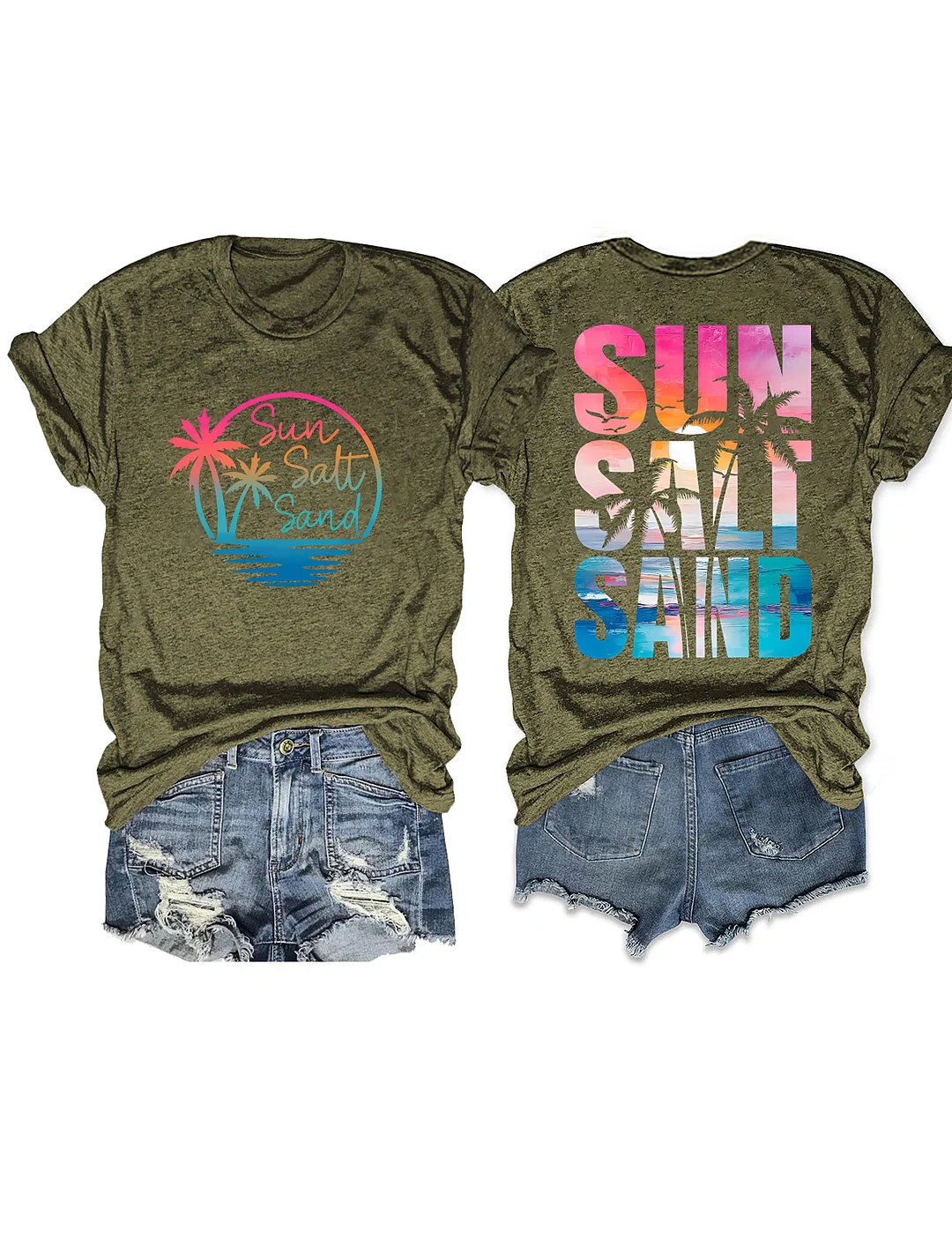 Retro Summer Sun Salt Sand T-shirt