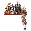 2pcs DIY Diamond Painting Halloween Door Corner Frame Wood Decor(Halloween Dog)