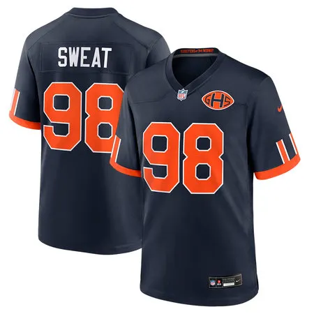 Men's Chicago Bears #98 Montez Sweat Navy 2026 Rivalries Collection Game Jersey