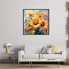 Sunflower Oil Painting-11CT Stamped Cross Stitch 40*40cm/15.75*15.75in tapestrymarket