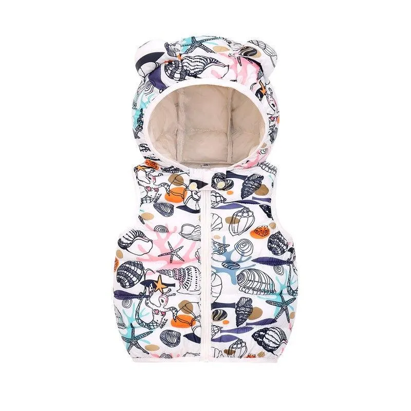 Autumn Winter Baby Warm Vest Kids Hooded Coat Boys Girls Padded Kids Clothes Toddler Infant Jackets Children Clothes Waistcoat