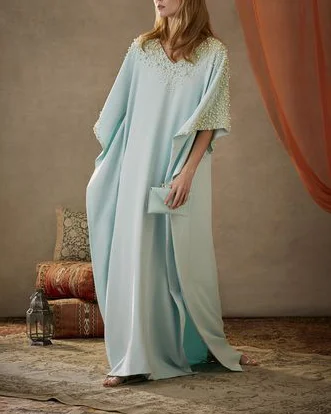 Ladies Loose Pearl Kaftan Dress