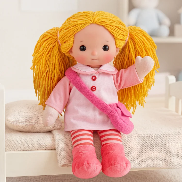 Babeside Dorothy 13" Dress-Up Doll with Bright Wool Hair &ndash; Braid & Style Rag Doll Gift for Kids