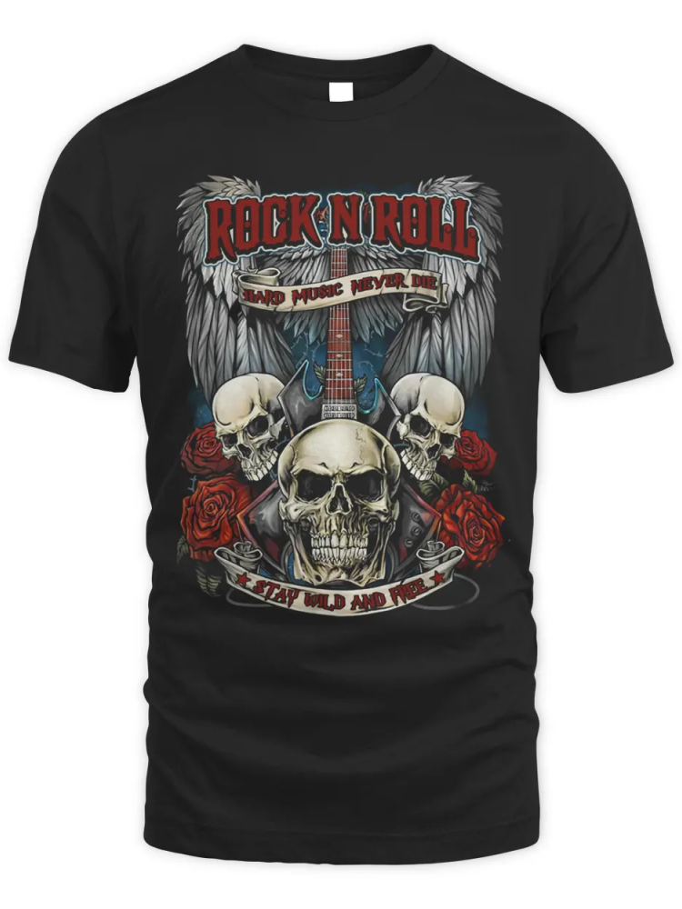 BrosWear Rock n Roll, Hard Music Never Dies T-Shirt