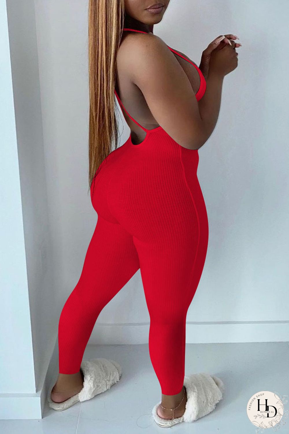 Black Sexy Solid Patchwork Spaghetti Strap Skinny Jumpsuits