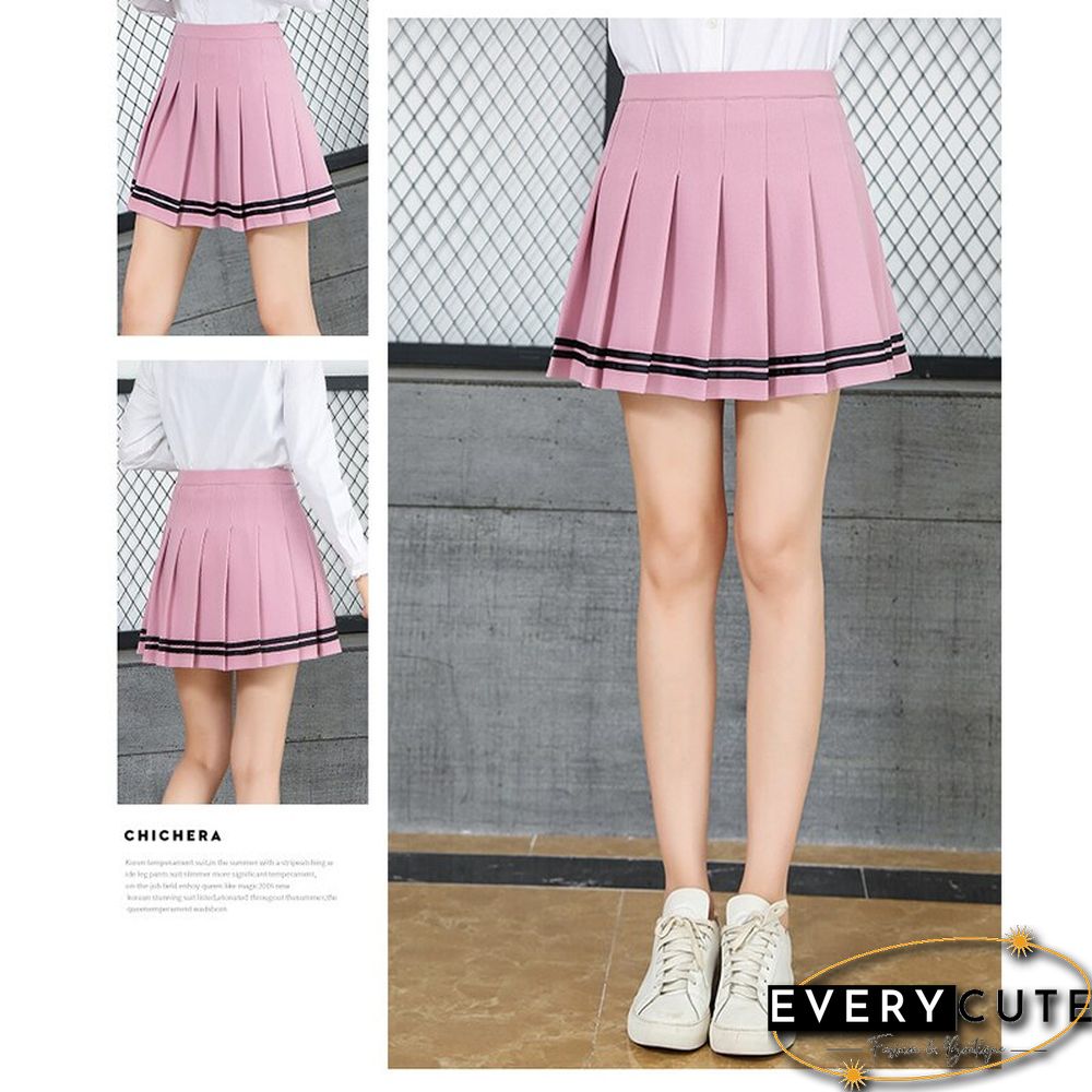 High Waist Pleated Skirts Kawaii Harajuku Women Girls Lolita A-line Sailor Skirt Preppy