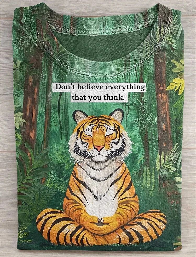 Teecade Teecade Inspire Saying Tiger Art Print T-shirt