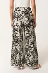 Monochrome Botanical Trousers, Flowy Summer Bottoms, Guangzhou Garment Factory, Plus Size Elegant Pants, Smart Casual Wholesale Apparel
