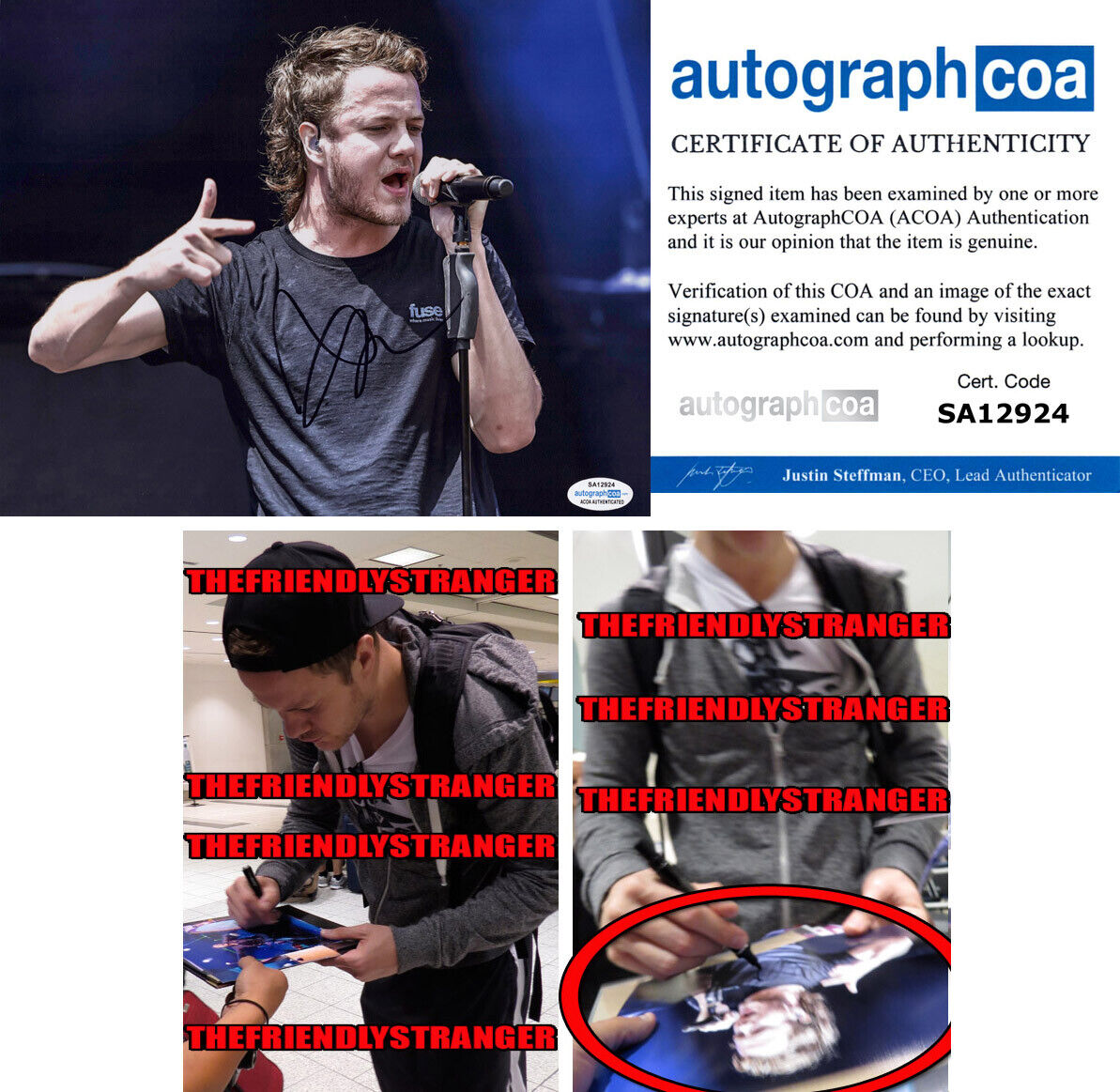 DAN REYNOLDS signed Autographed IMAGINE DRAGONS