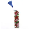 DIY Special Shape Diamond Painting Leather Rose Bookmark Tassel Embroidery