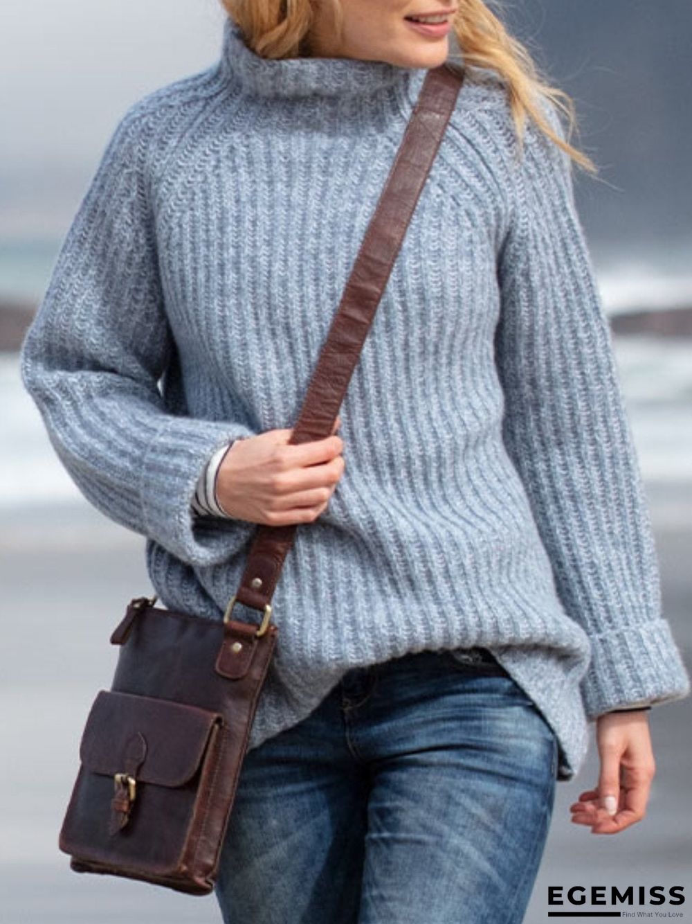 Casual Shift Round Neck Plain Sweater | EGEMISS