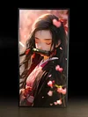 3D Decorative Paint of Light Guide Transformation Kamado Nezuko with LED - Demon Slayer: Kimetsu No Yaiba Decorative Painting - momo Studio