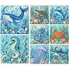 Ocean Animals Stamped Needlework Cross Stitch Kit 14CT tapestrymarket