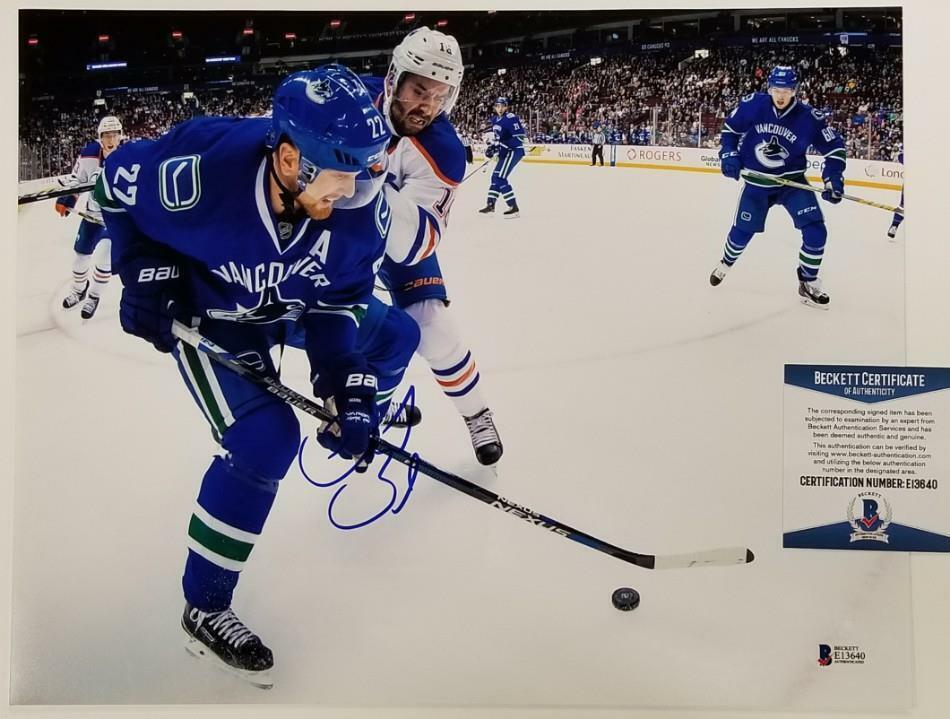 DANIEL SEDIN Signed 11x14 Photo Poster painting Vancouver Canucks Auto ~ Beckett BAS COA