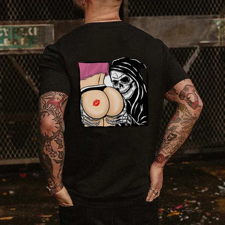 Kiss Ass Printed Men's T-shirt