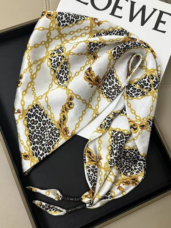 Printed Leopard Chains Scarf