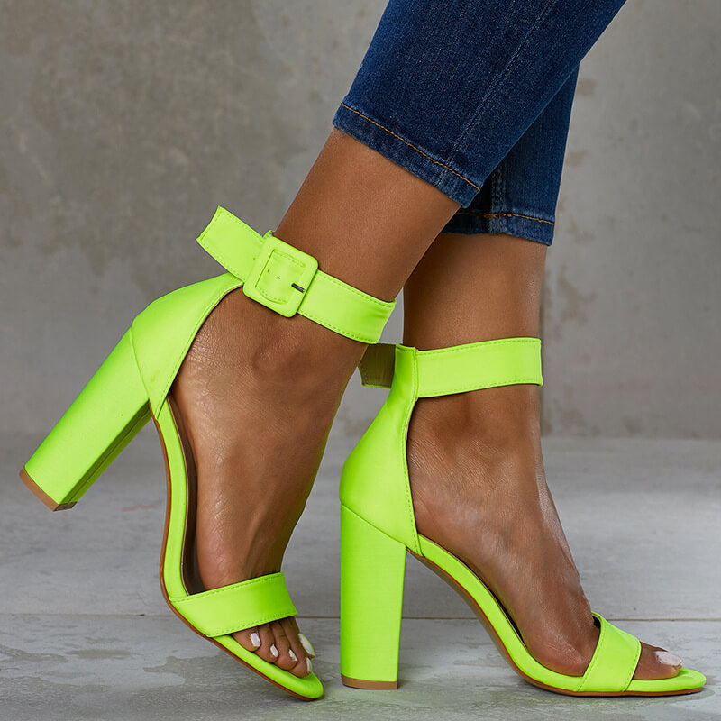 VCSHOES Bright Color high Heel Platform Cutout Sandals