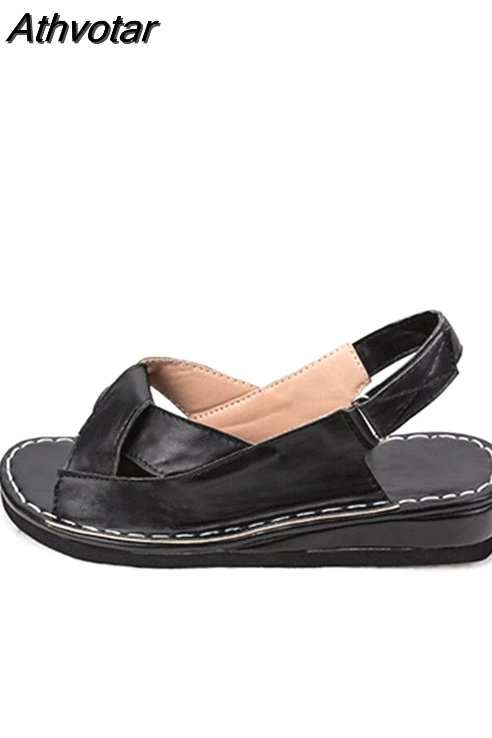 Athvotar Sandals Summer Female Shoes Women's Peep Toe Wedge Woman Comfortable Plus Size Female Platform Ladies New 2023 430-0